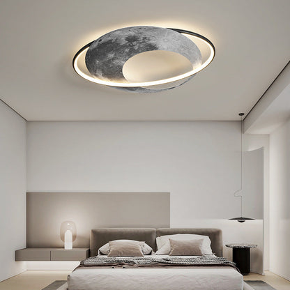 Zeitgenössische kreative Planet Aluminium Acryl LED Deckenleuchte für das Schlafzimmer