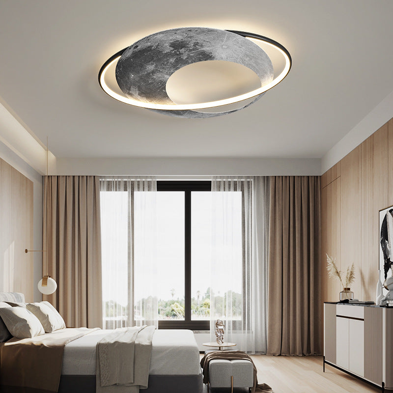 Zeitgenössische kreative Planet Aluminium Acryl LED Deckenleuchte für das Schlafzimmer