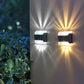 Zeitgenössische industrielle Solar rechteckige ABS Auf- und Abwärts beleuchtete LED Außenwandlampe für den Garten