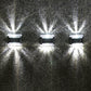 Zeitgenössische industrielle Solar rechteckige ABS Auf- und Abwärts beleuchtete LED Außenwandlampe für den Garten