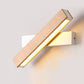 Moderne Minimalistische Holzmaserung Aluminium Lange Streifen LED Drehwandlampe Leselampe Für Schlafzimmer