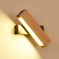 Moderne Minimalistische Holzmaserung Aluminium Lange Streifen LED Drehwandlampe Leselampe Für Schlafzimmer
