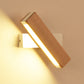Moderne Minimalistische Holzmaserung Aluminium Lange Streifen LED Drehwandlampe Leselampe Für Schlafzimmer