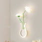 Moderne Art Deco Eisen Rose Blumen Glas Shade LED Wandleuchte Lampe Für Schlafzimmer