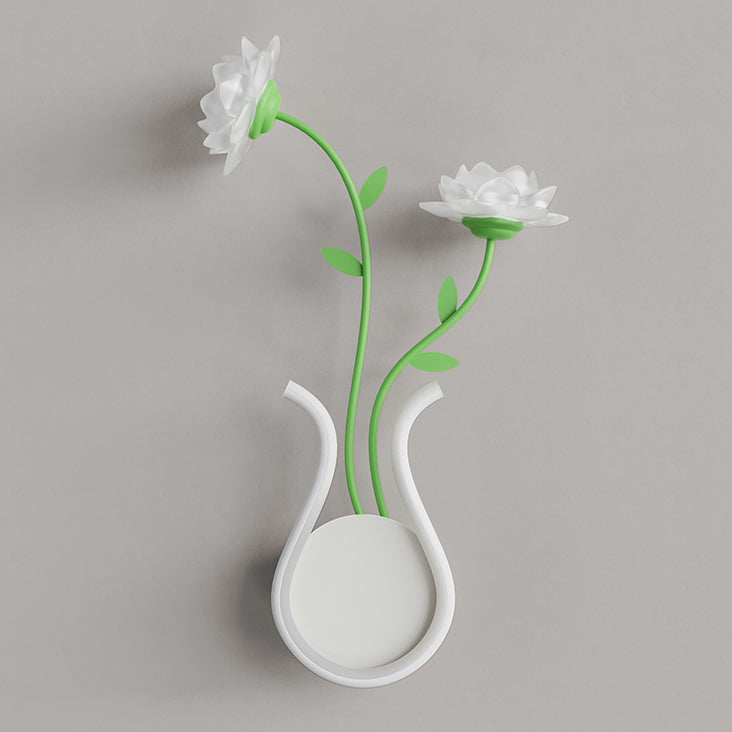 Moderne Art Deco Eisen Rose Blumen Glas Shade LED Wandleuchte Lampe Für Schlafzimmer