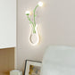 Moderne Art Deco Eisen Rose Blumen Glas Shade LED Wandleuchte Lampe Für Schlafzimmer