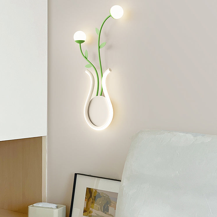 Moderne Art Deco Eisen Rose Blumen Glas Shade LED Wandleuchte Lampe Für Schlafzimmer