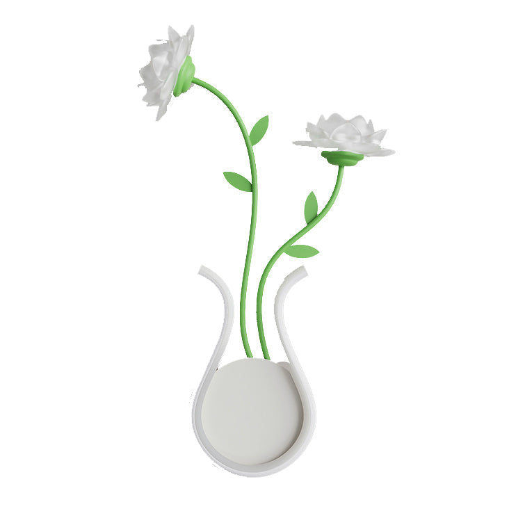 Moderne Art Deco Eisen Rose Blumen Glas Shade LED Wandleuchte Lampe Für Schlafzimmer