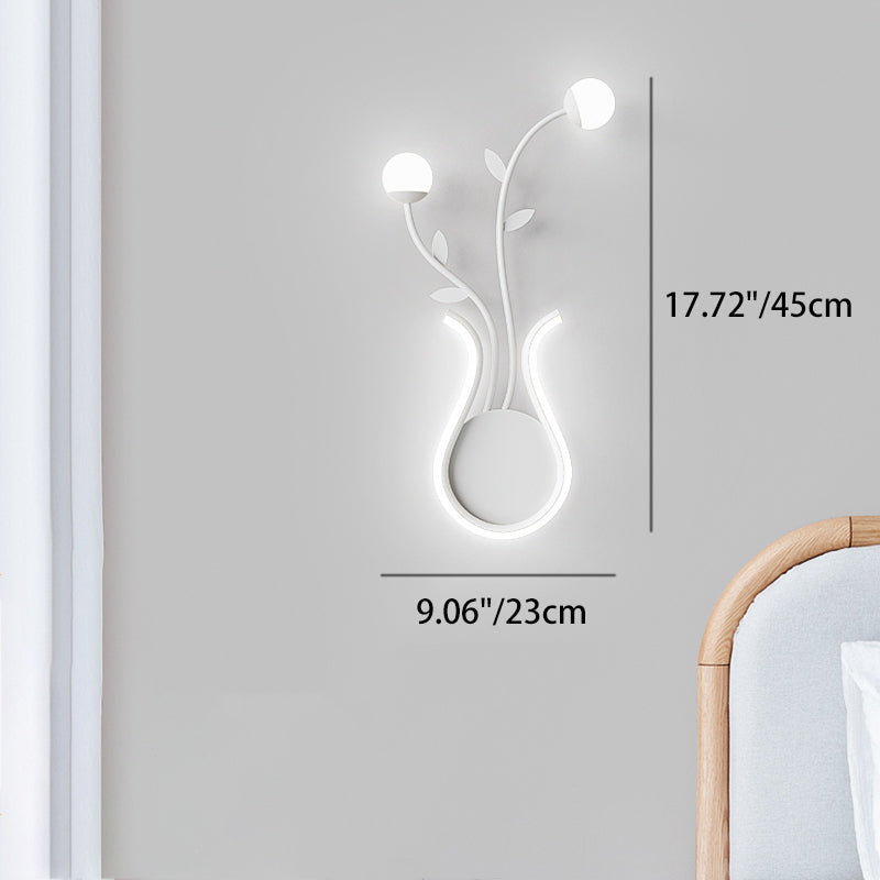 Moderne Art Deco Eisen Rose Blumen Glas Shade LED Wandleuchte Lampe Für Schlafzimmer
