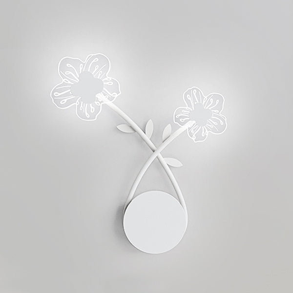 Moderne Art Deco Eisen Rose Blumen Glas Shade LED Wandleuchte Lampe Für Schlafzimmer