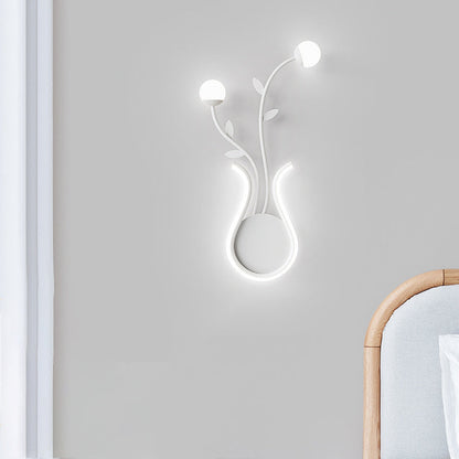 Moderne Art Deco Eisen Rose Blumen Glas Shade LED Wandleuchte Lampe Für Schlafzimmer