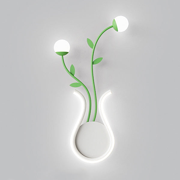Moderne Art Deco Eisen Rose Blumen Glas Shade LED Wandleuchte Lampe Für Schlafzimmer