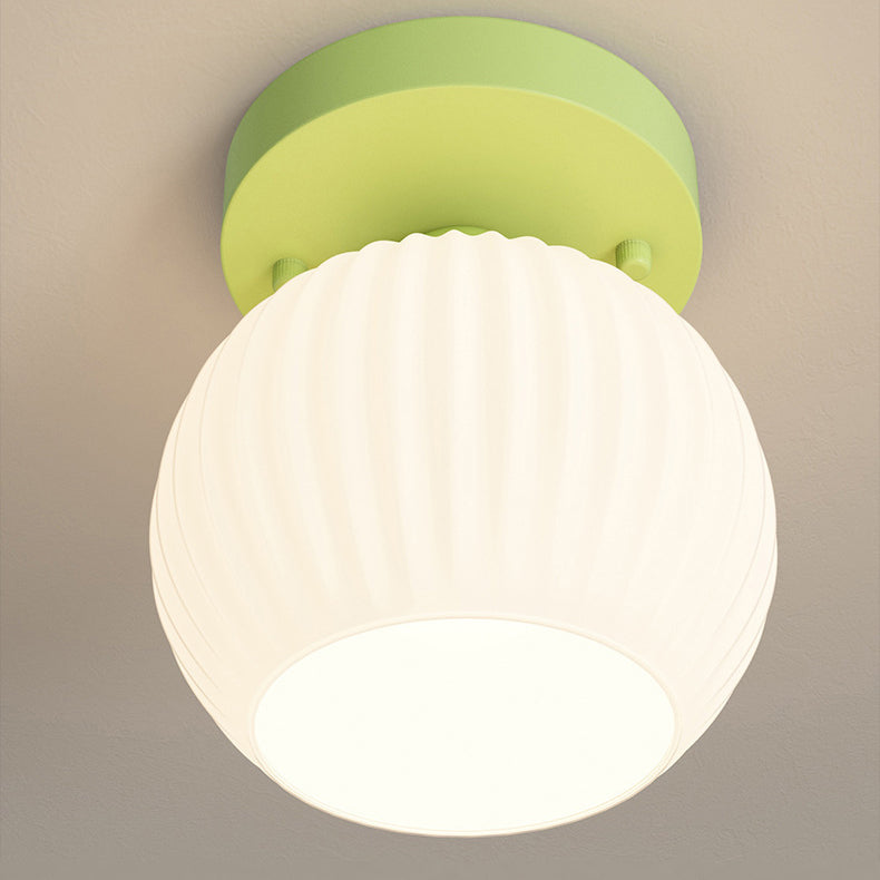 Zeitgenössische skandinavische Creme Blumen Runde Oval Eisen Glas 1-Licht Semi-Flush Mount Deckenleuchte für Schlafzimmer