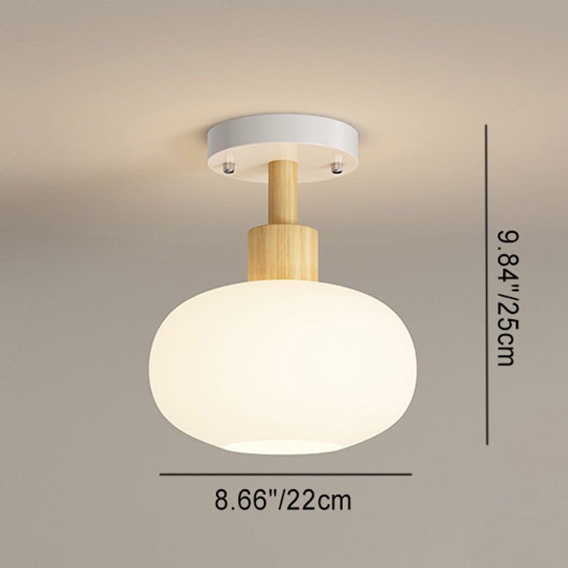 Zeitgenössische skandinavische Creme Blumen Runde Oval Eisen Glas 1-Licht Semi-Flush Mount Deckenleuchte für Schlafzimmer