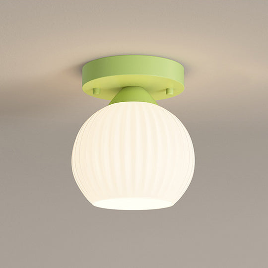 Zeitgenössische skandinavische Creme Blumen Runde Oval Eisen Glas 1-Licht Semi-Flush Mount Deckenleuchte für Schlafzimmer
