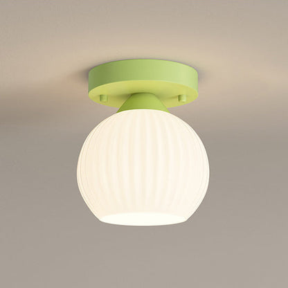 Zeitgenössische skandinavische Creme Blumen Runde Oval Eisen Glas 1-Licht Semi-Flush Mount Deckenleuchte für Schlafzimmer