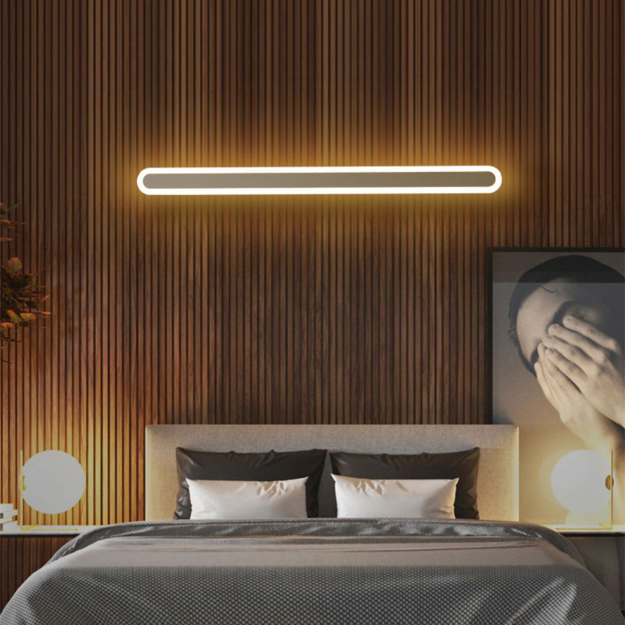 Moderne Minimalistische Lineare Eisen Acryl LED Wandleuchte Lampe Für Schlafzimmer
