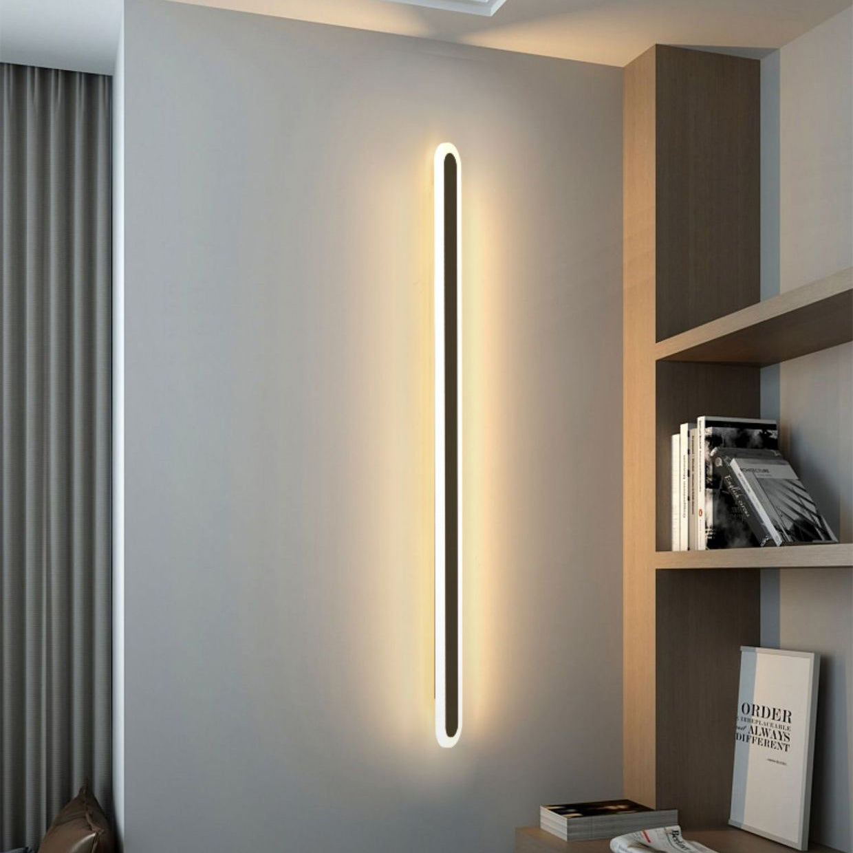 Moderne Minimalistische Lineare Eisen Acryl LED Wandleuchte Lampe Für Schlafzimmer