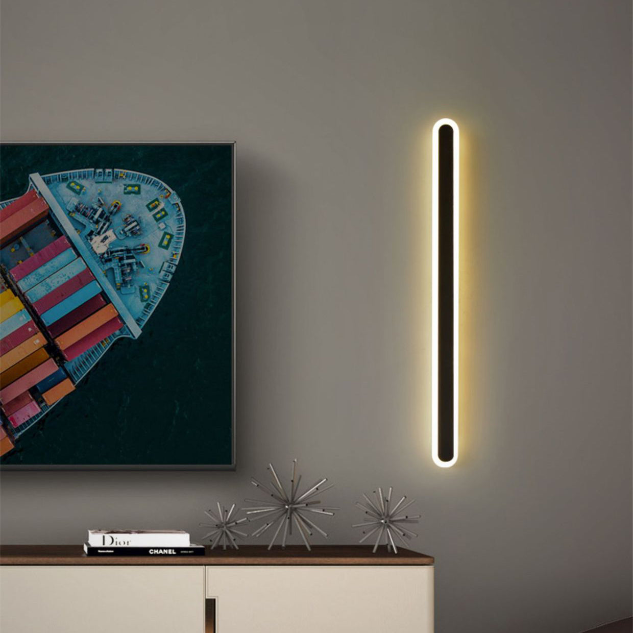 Moderne Minimalistische Lineare Eisen Acryl LED Wandleuchte Lampe Für Schlafzimmer