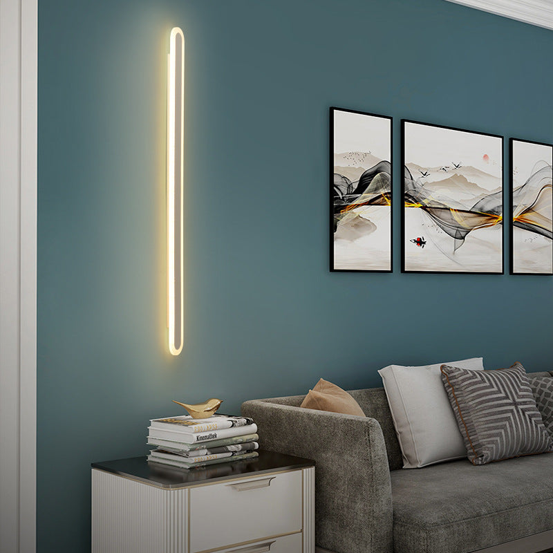 Moderne Minimalistische Lineare Eisen Acryl LED Wandleuchte Lampe Für Schlafzimmer