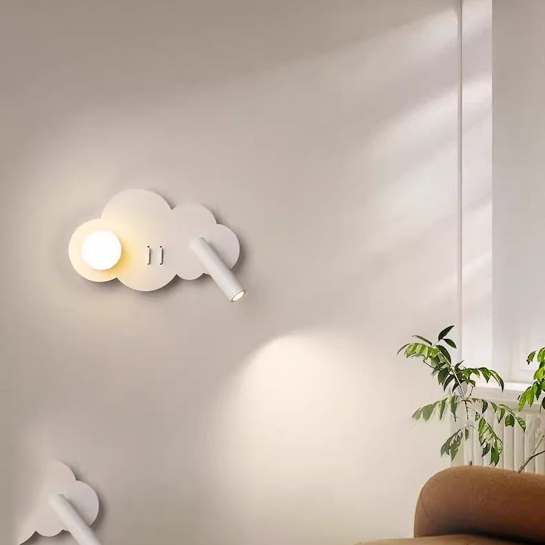 Moderne Art Deco Wolkenform Orb Eisen Acryl LED Spot Wand Sconce Lampe für Schlafzimmer