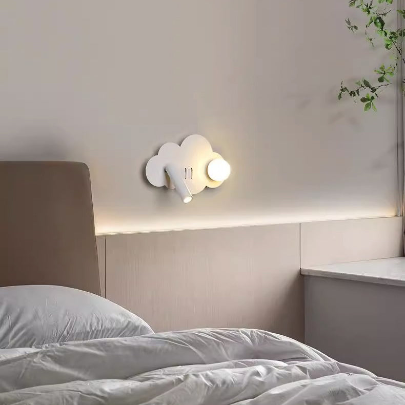 Moderne Art Deco Wolkenform Orb Eisen Acryl LED Spot Wand Sconce Lampe für Schlafzimmer