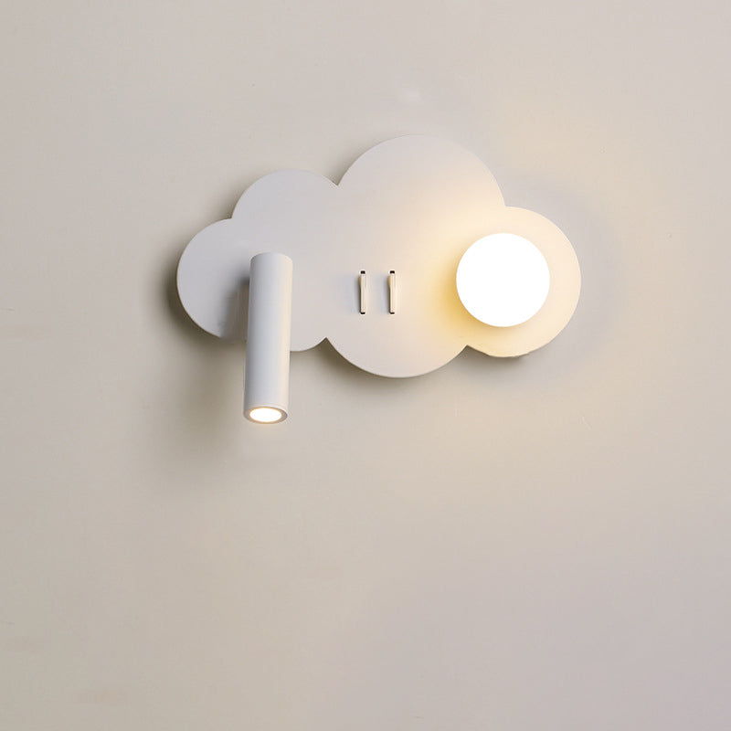 Moderne Art Deco Wolkenform Orb Eisen Acryl LED Spot Wand Sconce Lampe für Schlafzimmer