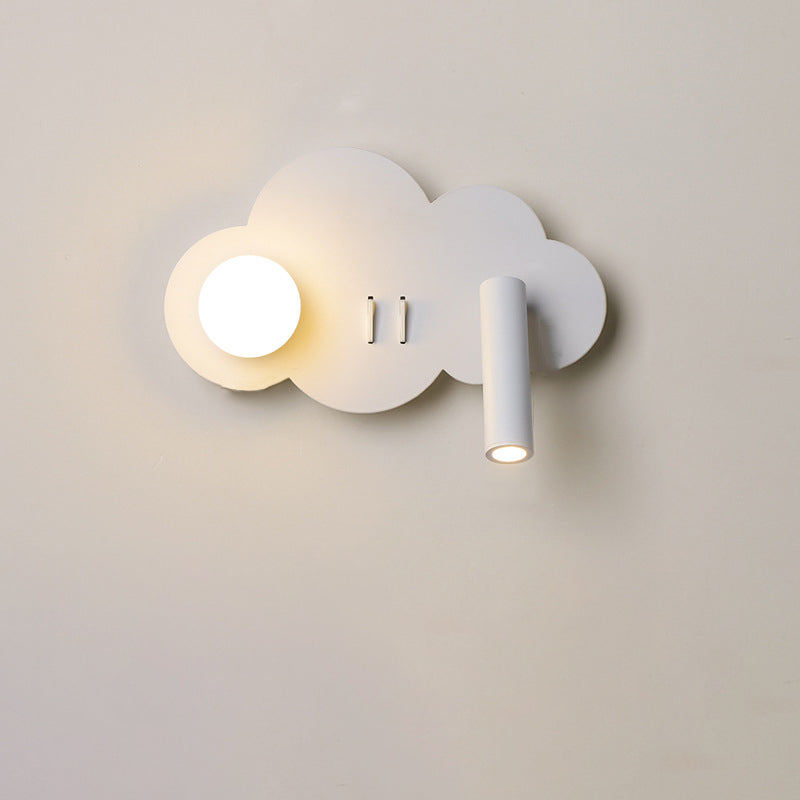 Moderne Art Deco Wolkenform Orb Eisen Acryl LED Spot Wand Sconce Lampe für Schlafzimmer
