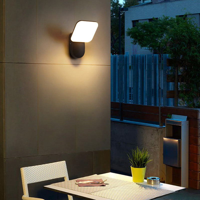 Moderne Minimalistische Runde Quadrat Aluminium Acryl LED Wand Sconce Lampe Für Patio