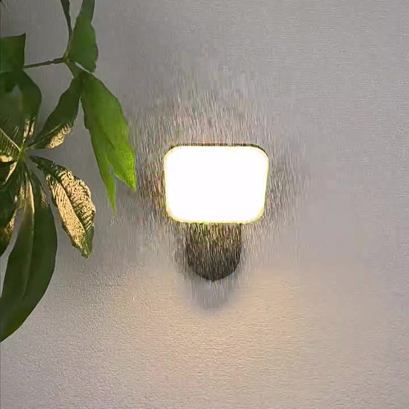 Moderne Minimalistische Runde Quadrat Aluminium Acryl LED Wand Sconce Lampe Für Patio