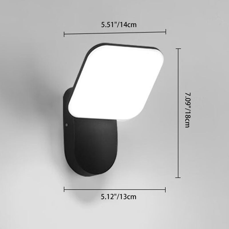 Moderne Minimalistische Runde Quadrat Aluminium Acryl LED Wand Sconce Lampe Für Patio