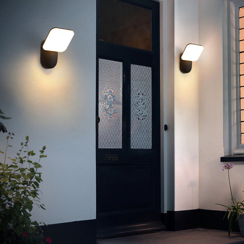Moderne Minimalistische Runde Quadrat Aluminium Acryl LED Wand Sconce Lampe Für Patio