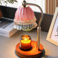 Moderne Art Deco Hebbare Glockenorchideen Eisen Glas Holz 1-Licht schmelzende Wachstischlampe für das Schlafzimmer
