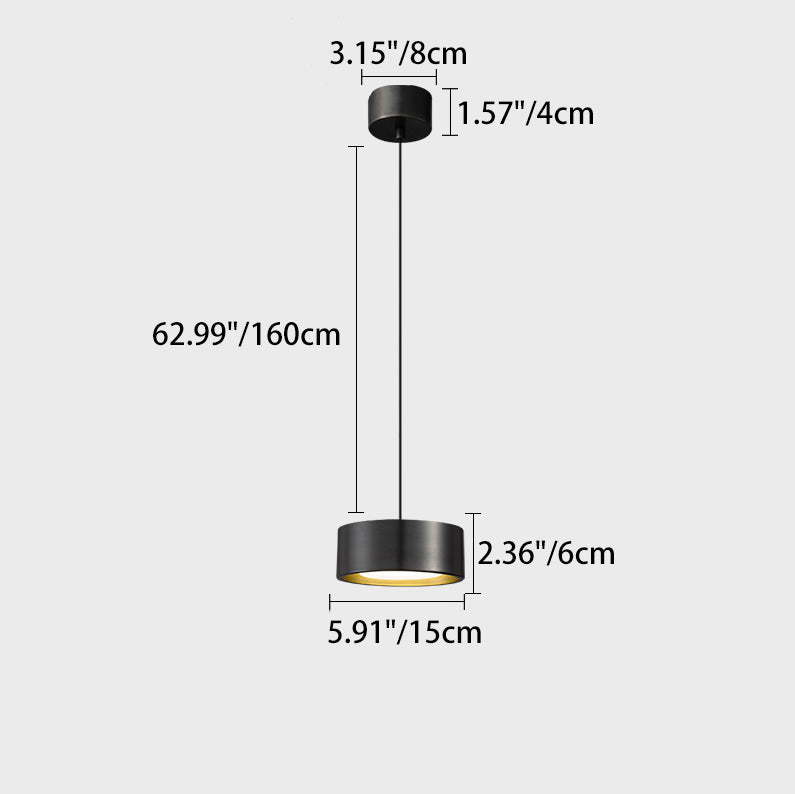 Minimalistische Runde Zylinder Eisen LED Pendelleuchte für Schlafzimmer