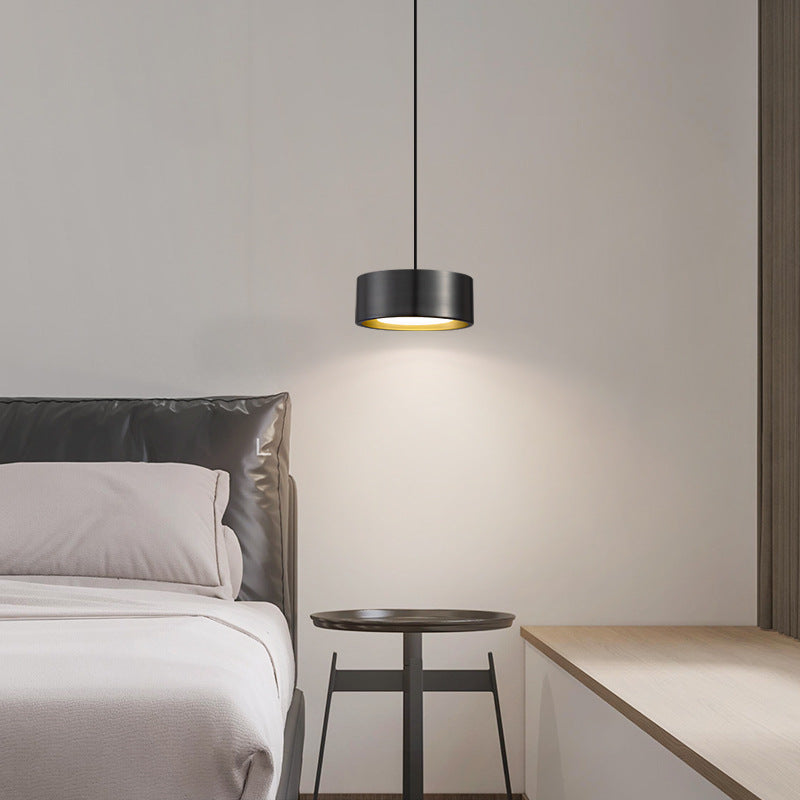 Minimalistische Runde Zylinder Eisen LED Pendelleuchte für Schlafzimmer