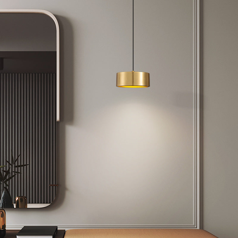 Minimalistische Runde Zylinder Eisen LED Pendelleuchte für Schlafzimmer