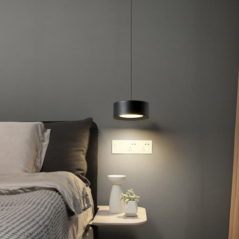Minimalistische Runde Zylinder Eisen LED Pendelleuchte für Schlafzimmer