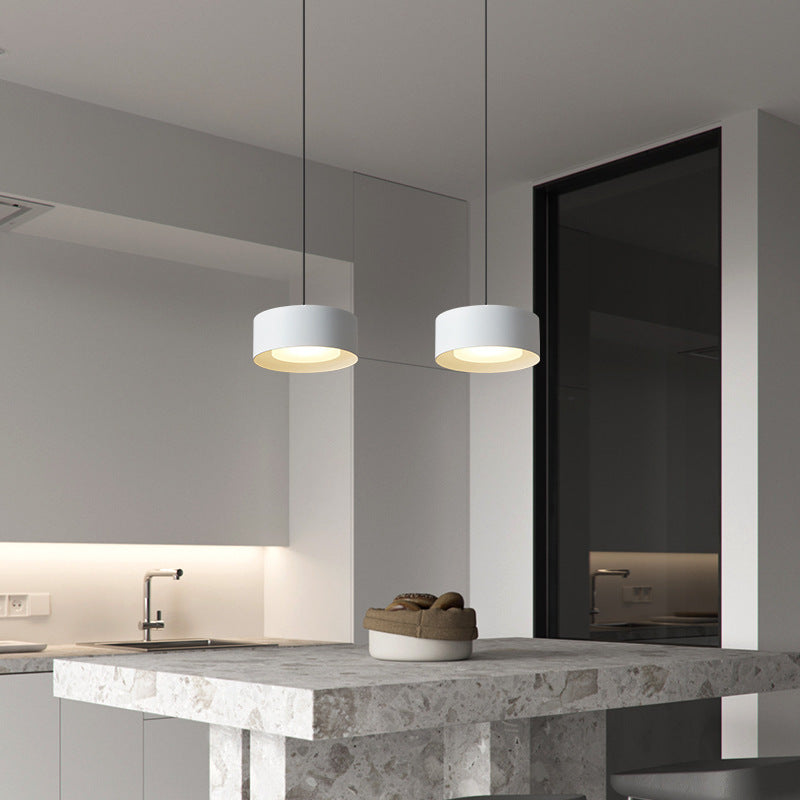 Minimalistische Runde Zylinder Eisen LED Pendelleuchte für Schlafzimmer