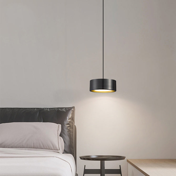 Minimalistische Runde Zylinder Eisen LED Pendelleuchte für Schlafzimmer