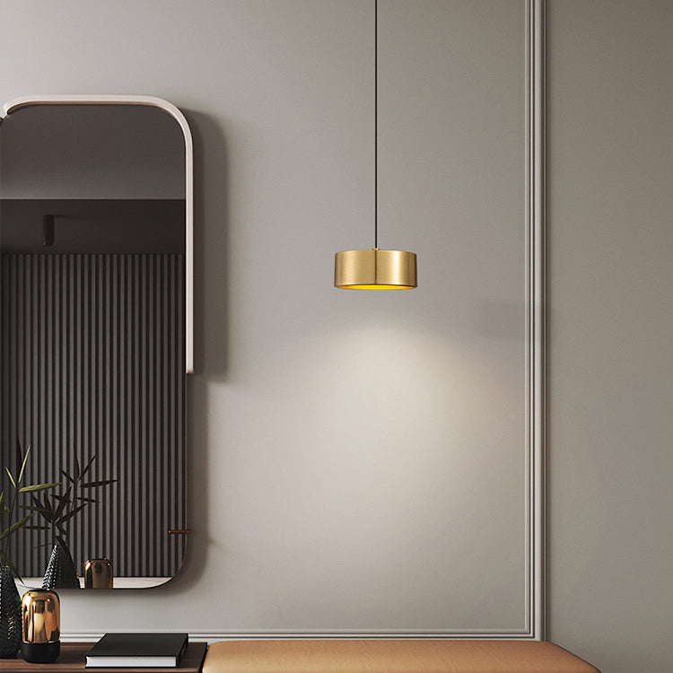 Minimalistische Runde Zylinder Eisen LED Pendelleuchte für Schlafzimmer