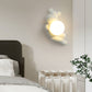 Zeitgenössische kreative Bärenkugel Harzglas 1-licht Wandleuchte Lampe für Schlafzimmer