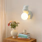Zeitgenössische kreative Bärenkugel Harzglas 1-licht Wandleuchte Lampe für Schlafzimmer