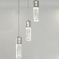 Zeitgenössische kreative lange Streifen Aluminium Edelstahl Crysta LED Kronleuchter für das Wohnzimmer