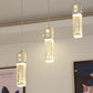 Zeitgenössische kreative lange Streifen Aluminium Edelstahl Crysta LED Kronleuchter für das Wohnzimmer