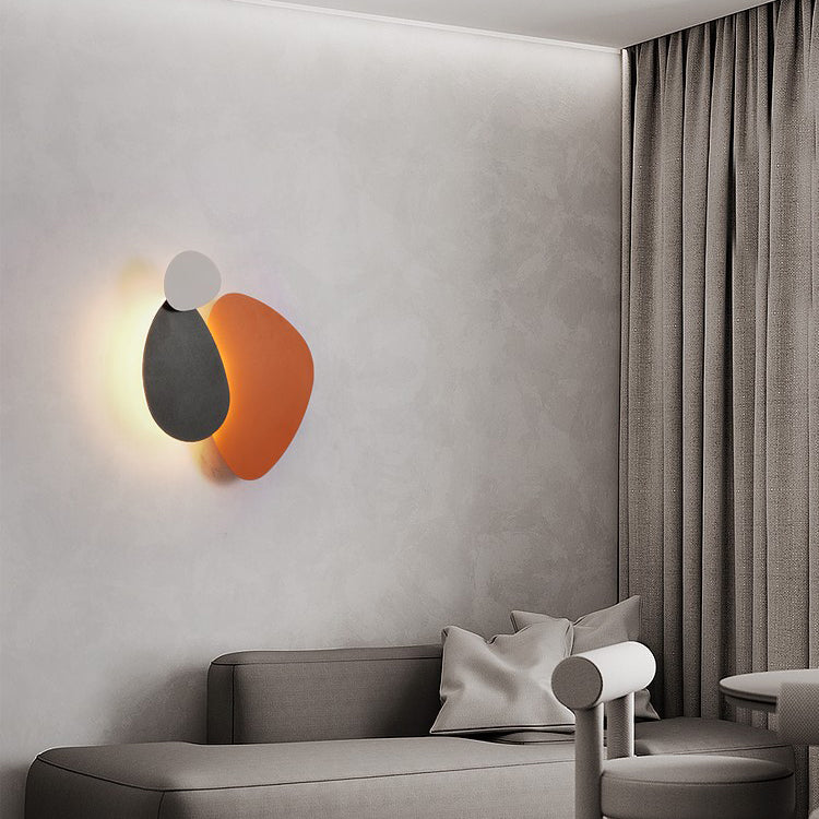 Moderne Art Deco Ovale Eisen Acryl LED Wandlampe Für Wohnzimmer
