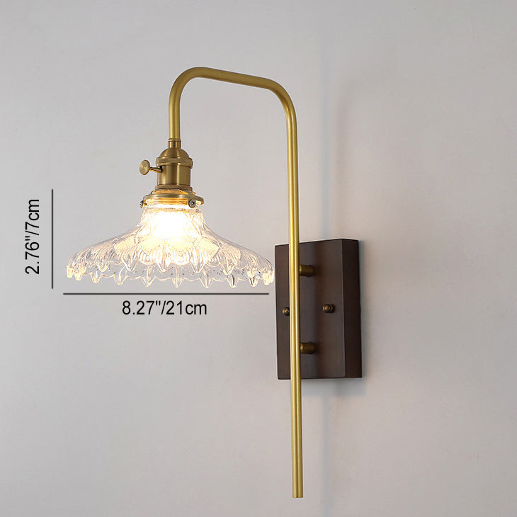Zeitgenössische Nordische Flugteller Gummi Holz Eisen Glas 1-Licht Wandleuchte Lampe Für Schlafzimmer