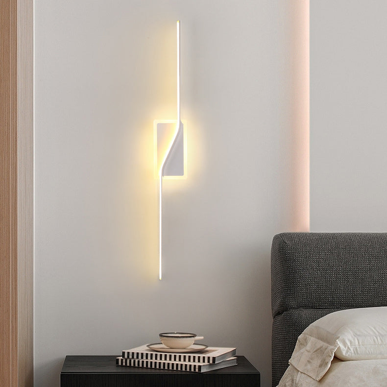 Zeitgenössische nordische lange Streifen Eisen Silikon LED Wandlampe für das Wohnzimmer