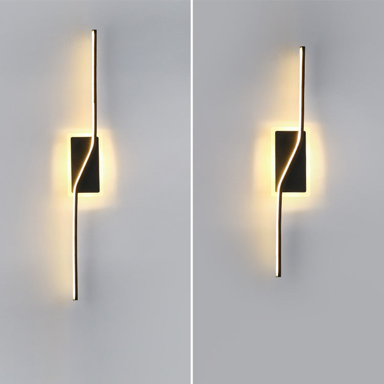 Zeitgenössische nordische lange Streifen Eisen Silikon LED Wandlampe für das Wohnzimmer