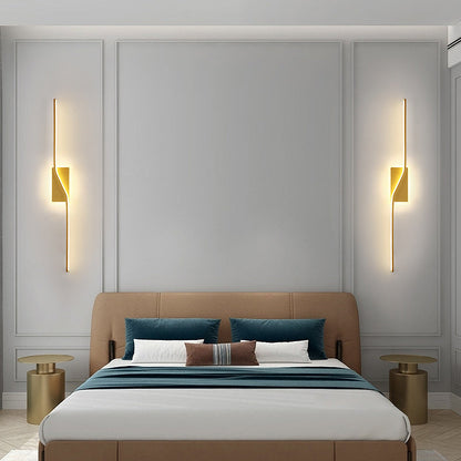 Zeitgenössische nordische lange Streifen Eisen Silikon LED Wandlampe für das Wohnzimmer