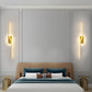 Zeitgenössische nordische lange Streifen Eisen Silikon LED Wandlampe für das Wohnzimmer